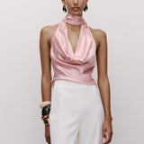 Indra Cowl Top Pink