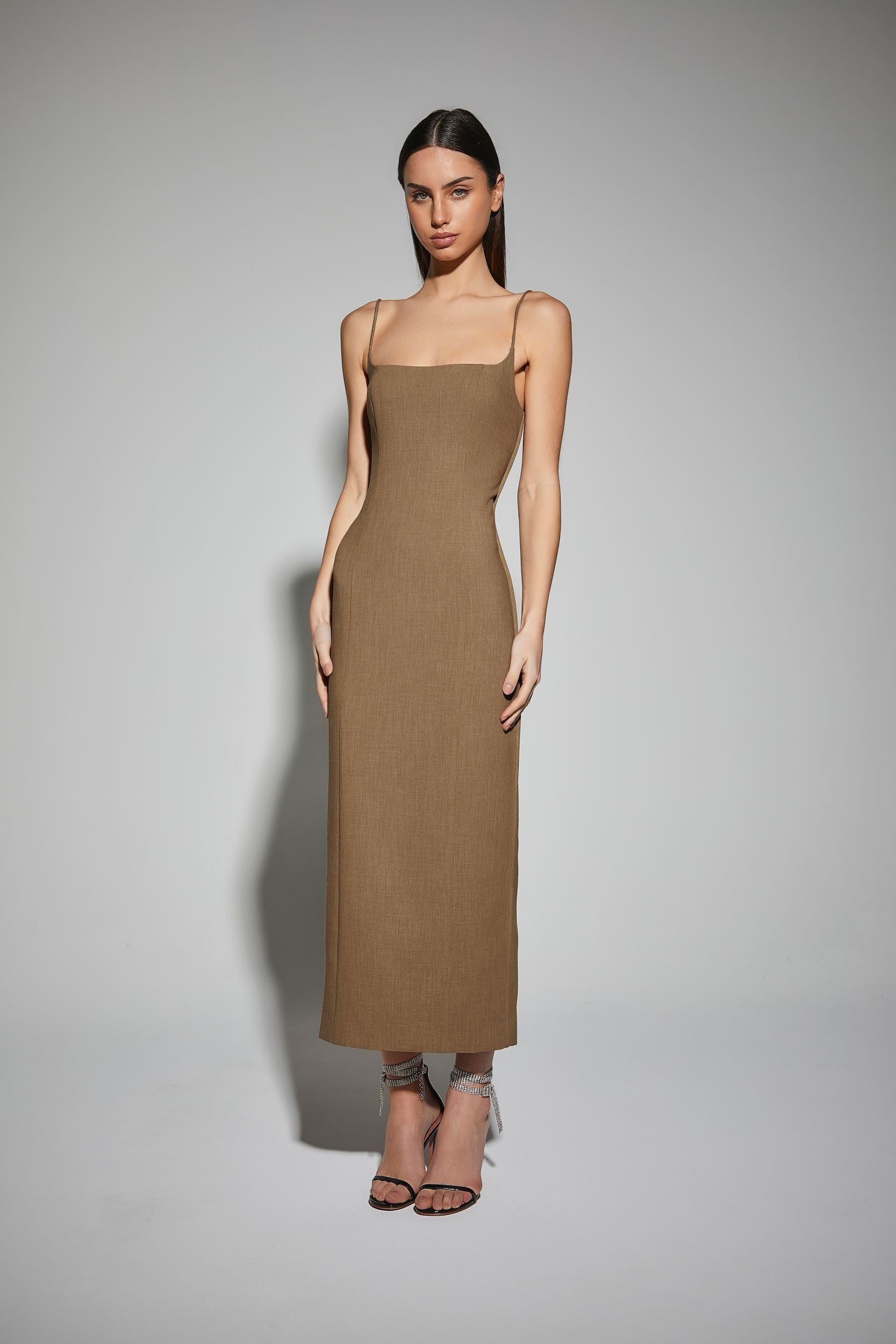 Chantelle Dress Brown Dresses KIANNAMAGELAKI