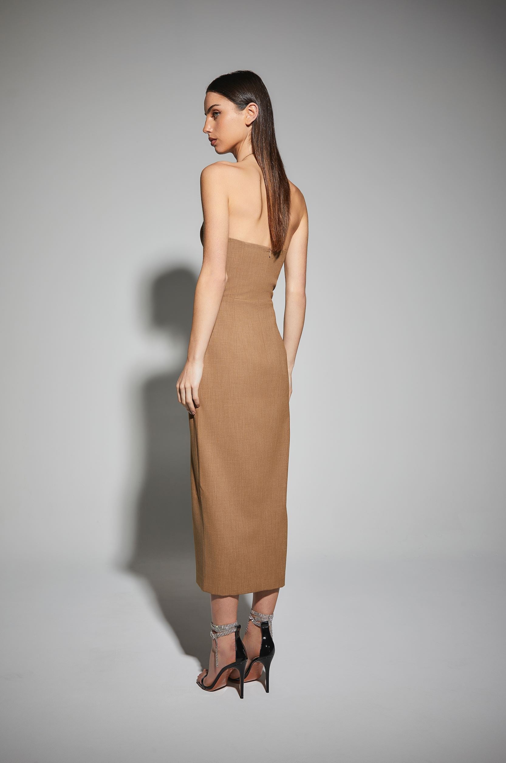 Chloe Dress Brown Dresses KIANNAMAGELAKI