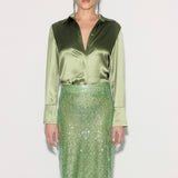 Relaxed Silky Shirt Green