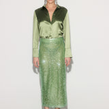 Relaxed Silky Shirt Green