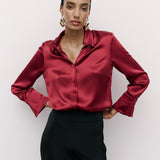 Silky Shirt Burgundy