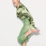 Relaxed Silky Shirt Green