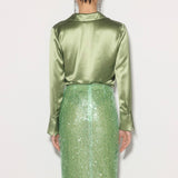 Relaxed Silky Shirt Green