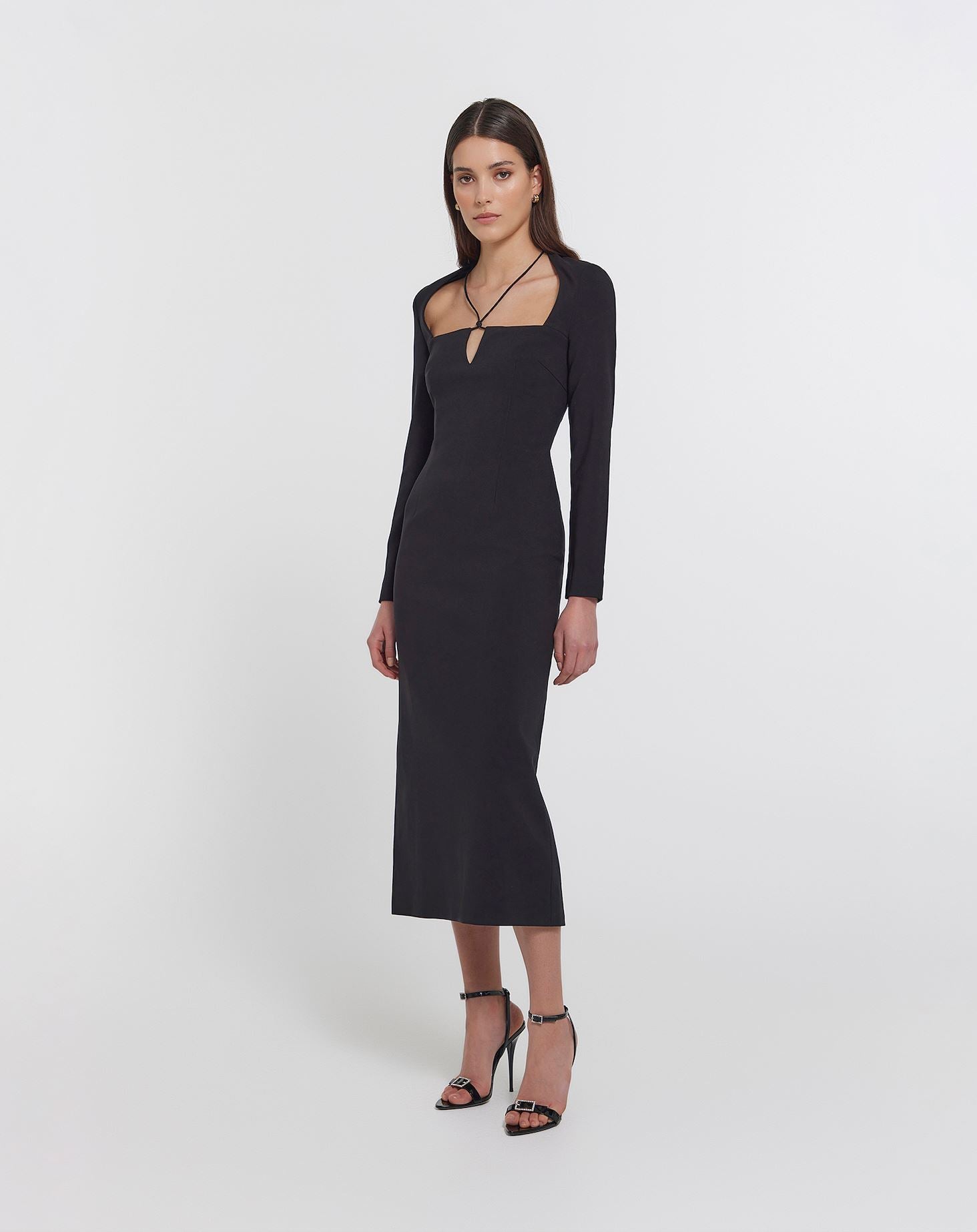 Darcy Knotted Dress Black KIANNA 